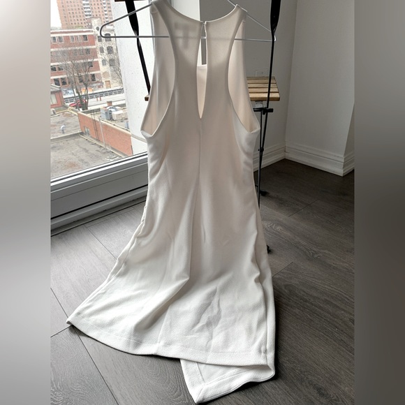 White Sleeveless Asymmetrical Dress - Picture 2 of 2